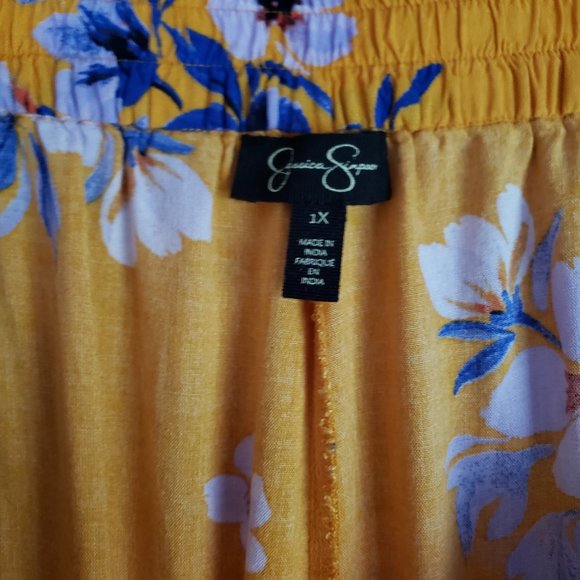 Jessica Simpson | NWOT Gold Floral Palazzo Pants - Picture 5 of 7